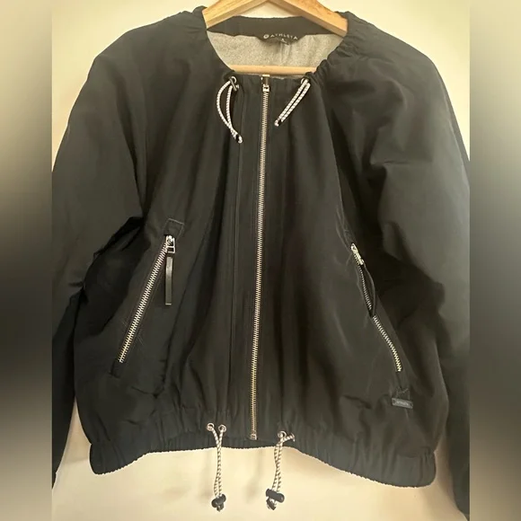 Athleta Black Bomber Jacket for Women - Picture 6 of 16